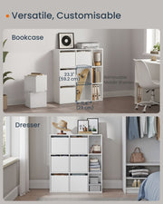 Tall Storage Shelf with 6 Fabric Drawers and Toolless Assembly for Bedroom or Living Room by Songmics Home