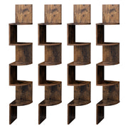 5 Tier Floating Corner Shelf Wall Mounted Space Saving Bookshelf for Bedroom by Vasagle VASAGLE