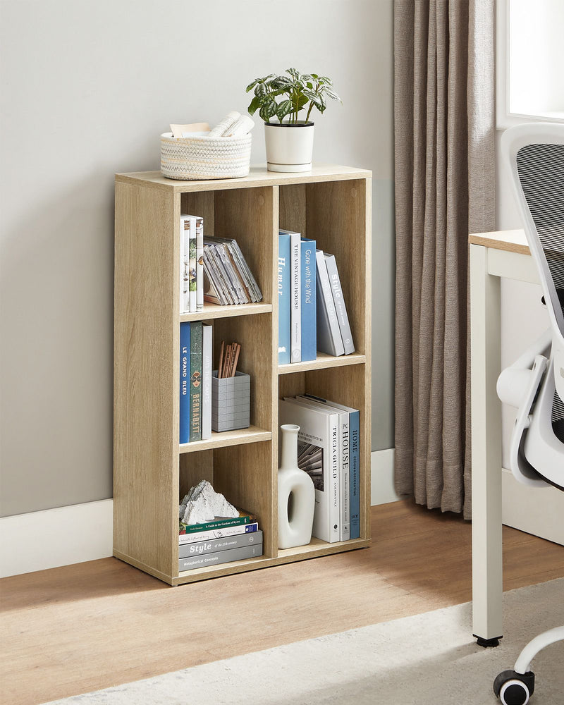 Wooden 5 Shelf Bookcase with Open Storage for Living Room or Office by Vasagle
