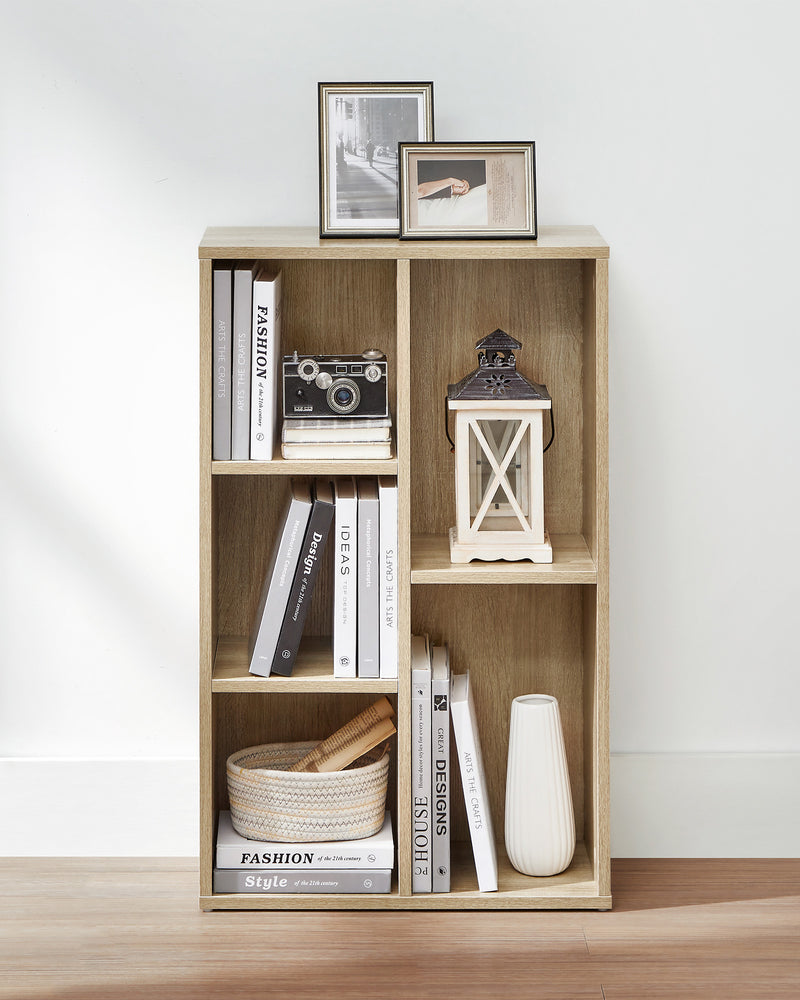 Wooden 5 Shelf Bookcase with Open Storage for Living Room or Office by Vasagle