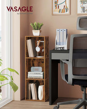 3 Tier Cube Bookcase with Open Shelves for Storage and Display by Vasagle