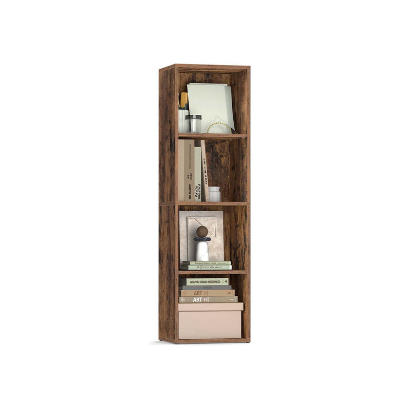 4 Tier Cube Bookshelf with Open Shelves for Living Room or Office Storage by Vasagle