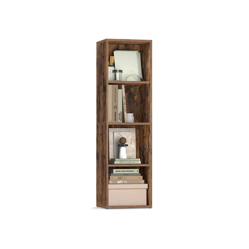 4 Tier Cube Bookshelf with Open Shelves for Living Room or Office Storage by Vasagle