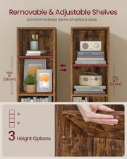 4 Tier Cube Bookshelf with Open Shelves for Living Room or Office Storage by Vasagle