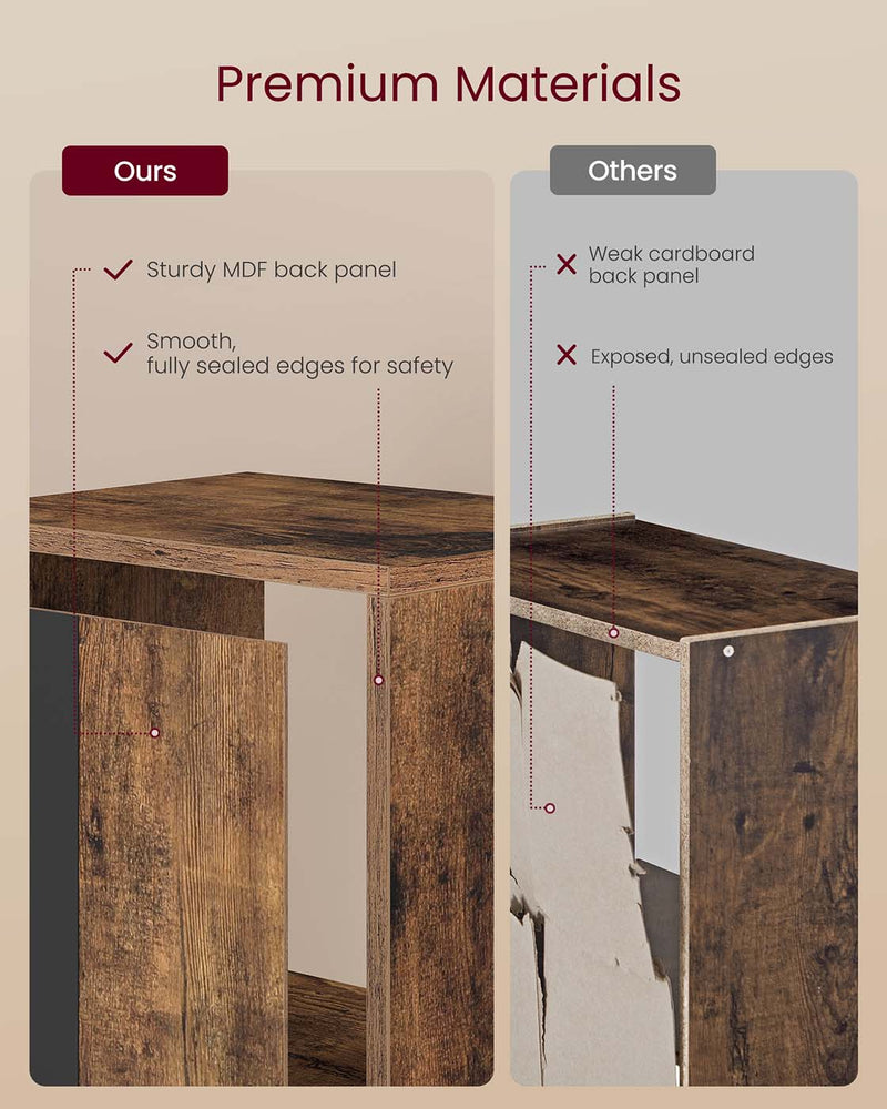4 Tier Cube Bookshelf with Open Shelves for Living Room or Office Storage by Vasagle