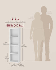 4 Tier Cube Bookcase with Open Shelves for Storage and Display in Home or Office by Vasagle