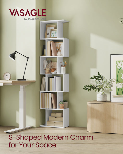 6 Cube Bookshelf Room Divider with Open Storage Shelves for Home Office by Vasagle