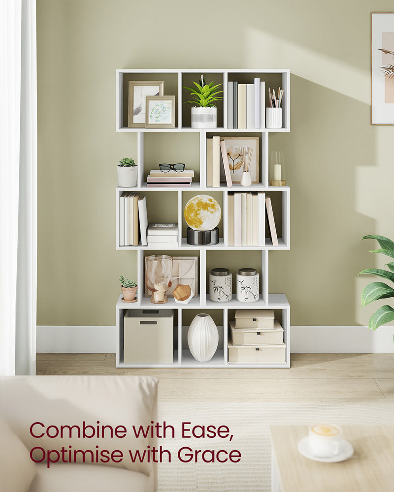 Cube Bookshelf Room Divider with Storage Shelves for Home or Office by Vasagle