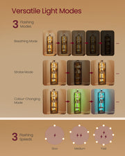 5 Tier Rustic Brown Corner Shelf with Adjustable LED Lights for Living Room by Vasagle