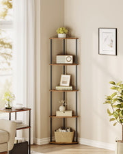 5 Tier Corner Shelf Unit Freestanding Storage Rack Toolless Assembly by Songmics Home