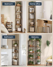 5 Tier Corner Shelf Unit Freestanding Storage Rack Toolless Assembly by Songmics Home