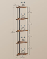 5 Tier Corner Shelf Unit Freestanding Storage Rack Toolless Assembly by Songmics Home