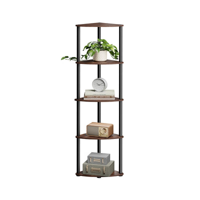 5 Tier Corner Bookcase For Small Spaces with Quick Assembly and Sturdy Metal Frame by Songmics Home SONGMICS HOME