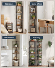 5 Tier Corner Bookcase For Small Spaces with Quick Assembly and Sturdy Metal Frame by Songmics Home SONGMICS HOME