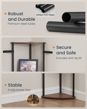 5 Tier Corner Bookcase For Small Spaces with Quick Assembly and Sturdy Metal Frame by Songmics Home SONGMICS HOME