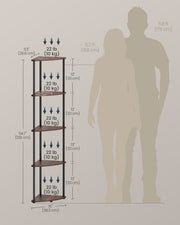 5 Tier Corner Bookcase For Small Spaces with Quick Assembly and Sturdy Metal Frame by Songmics Home SONGMICS HOME
