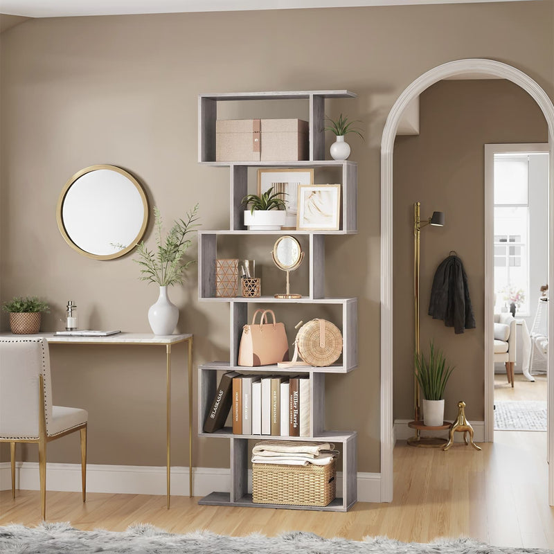 6 Tier Bookshelf and Room Divider with Open Shelves for Home Office or Lounge by Vasagle