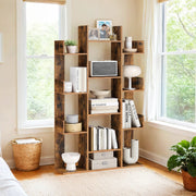 Brown Tree Shaped Bookcase with 13 Open Shelves for Home or Office Storage by Vasagle