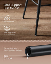 Set of 2 Caramel Brown Swivel Bar Stools with 360 Degree Rotation and Footrest by Vasagle