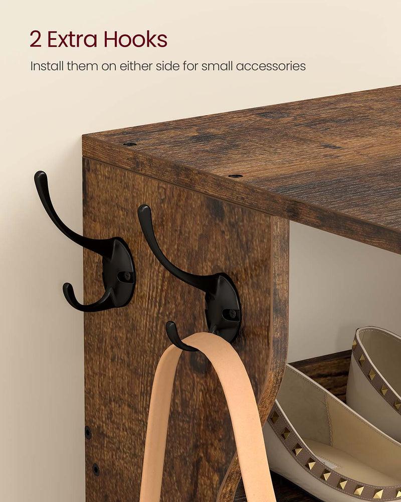 Slim 7 Tier Shoe Rack for Small Spaces Space Saving Rustic Brown Shoe Organiser by Vasagle