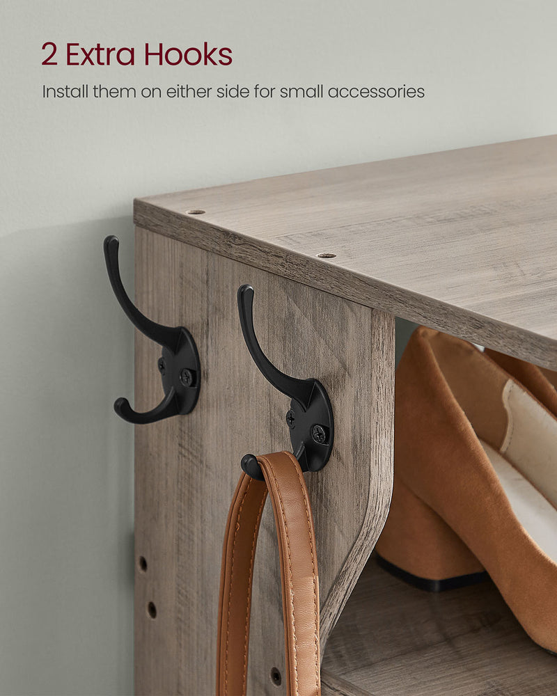 7 Tier Slim Shoe Rack for Small Spaces Narrow Freestanding Organiser Heather Greige by Vasagle