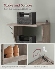 7 Tier Slim Shoe Rack for Small Spaces Narrow Freestanding Organiser Heather Greige by Vasagle