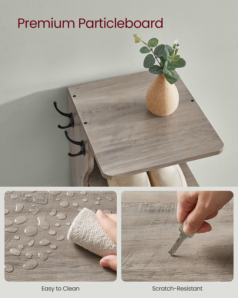 7 Tier Slim Shoe Rack for Small Spaces Narrow Freestanding Organiser Heather Greige by Vasagle