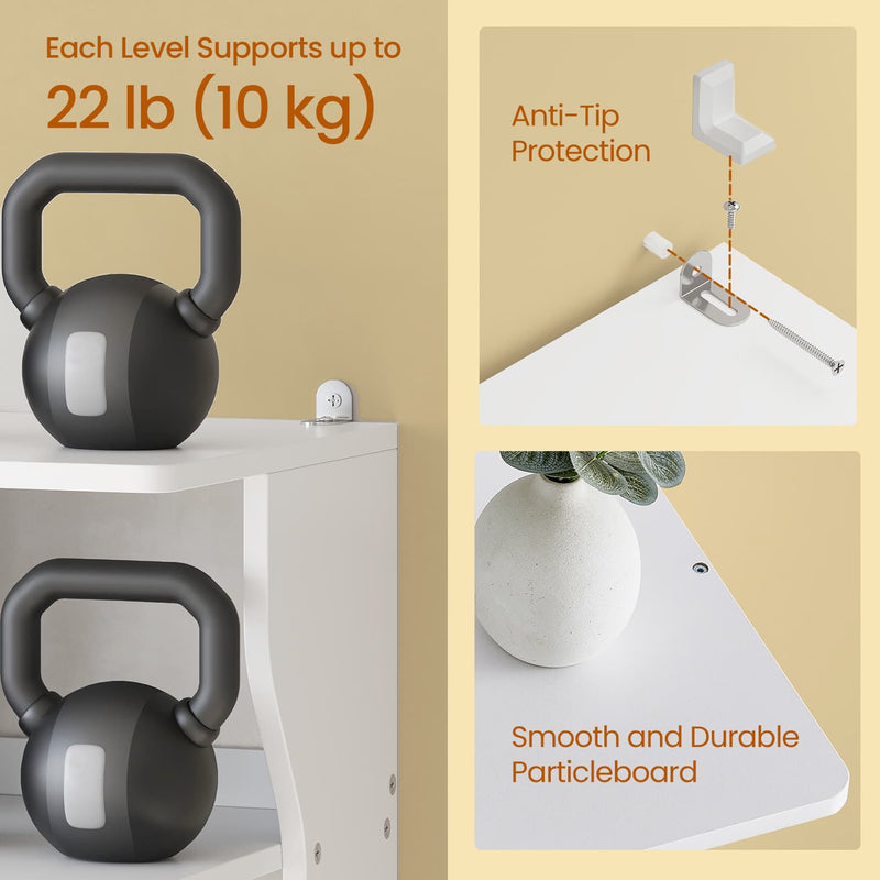 7 Tier Slim Shoe Rack with Hooks Vertical Space Saving Shoe Storage for Hallway by Vasagle