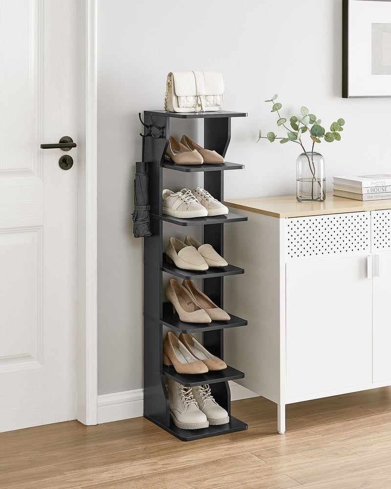 6 Tier Slim Shoe Rack Narrow Space Saving Shoe Storage Organiser for Entryway by Vasagle
