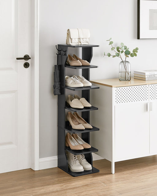 6 Tier Slim Shoe Rack Narrow Space Saving Shoe Storage Organiser for Entryway by Vasagle