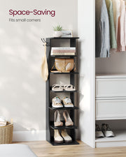 6 Tier Slim Shoe Rack Narrow Space Saving Shoe Storage Organiser for Entryway by Vasagle