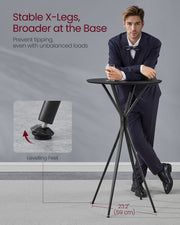 Round Black Coffee Table for Living Room with Matte Finish and Open Storage by Vasagle