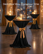 Round Black Coffee Table for Living Room with Matte Finish and Open Storage by Vasagle