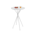 Cloud White Round Coffee Table with Matte White Finish for Living Room by Vasagle