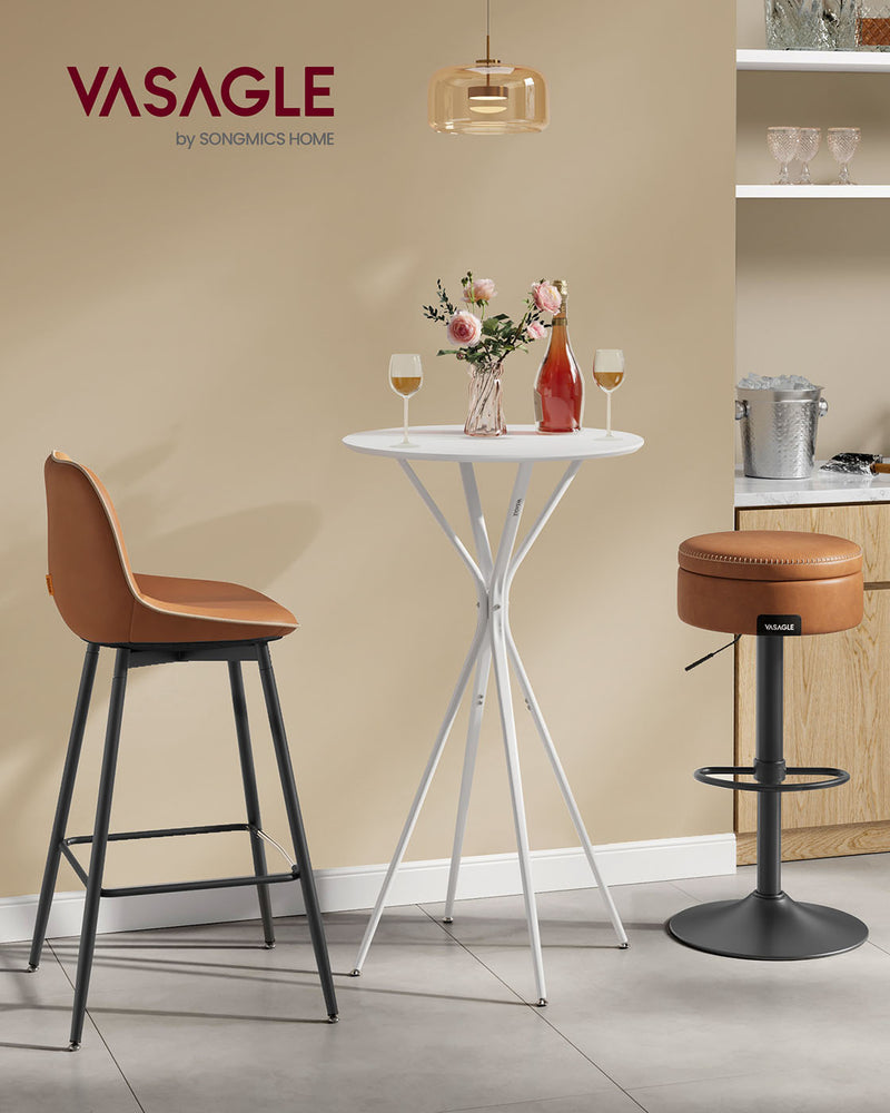 Cloud White Round Coffee Table with Matte White Finish for Living Room by Vasagle