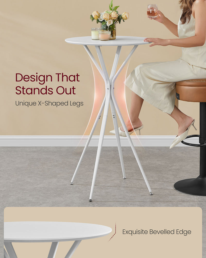 Cloud White Round Coffee Table with Matte White Finish for Living Room by Vasagle