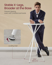 Cloud White Round Coffee Table with Matte White Finish for Living Room by Vasagle