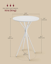 Cloud White Round Coffee Table with Matte White Finish for Living Room by Vasagle