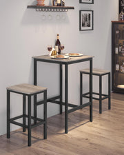 Square Tall Bar Table with Sturdy Metal Frame for Kitchen or Dining Room by Vasagle