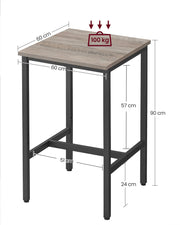 Square Tall Bar Table with Sturdy Metal Frame for Kitchen or Dining Room by Vasagle