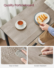 Bar Dining Table and Stool Set for 2 For Small Spaces by Vasagle, Greige and Black Wood Finish