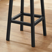 Set of 2 Greige and Black Kitchen Stools with Footrest and Metal Legs by Vasagle