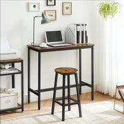 Rustic Brown Kitchen Bar Table with Stools Space Saving Dining Set by Vasagle