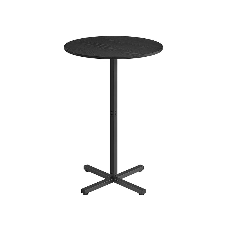 Ebony Black Bar Table with Sturdy Metal Frame 60 x 60 x 104 cm for Dining or Kitchen by Vasagle