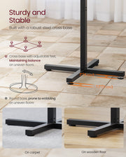 Ebony Black Bar Table with Sturdy Metal Frame 60 x 60 x 104 cm for Dining or Kitchen by Vasagle
