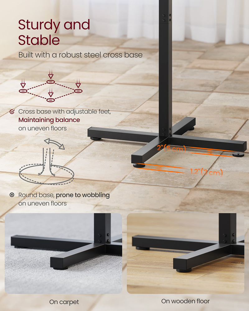 Ebony Black Bar Table with Sturdy Metal Frame 60 x 60 x 104 cm for Dining or Kitchen by Vasagle