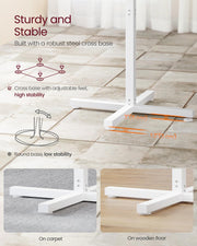 Snow White Bar Table for 2 to 3 People with Sturdy Metal Frame 60x60x104 cm by Vasagle