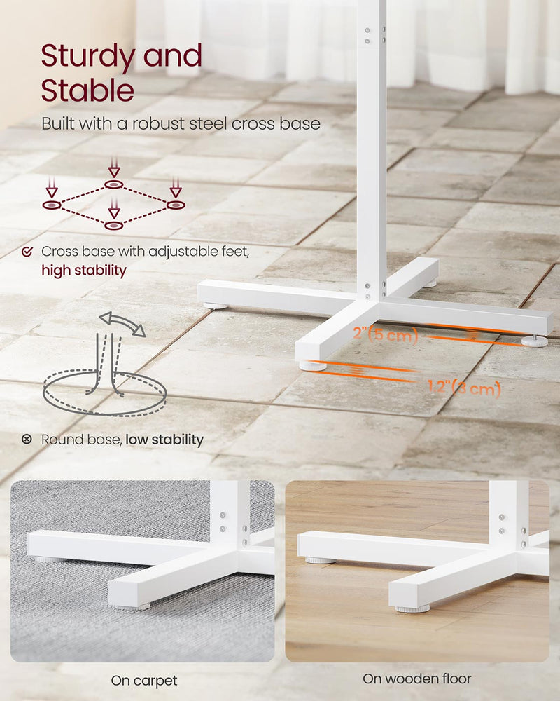 Snow White Bar Table for 2 to 3 People with Sturdy Metal Frame 60x60x104 cm by Vasagle