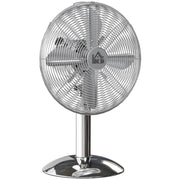 Silver Three Speed Oscillating Desk Fan with Adjustable Head