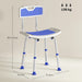 Blue Height Adjustable Shower Chair with Backrest and Anti-Slip Feet by HOMCOM